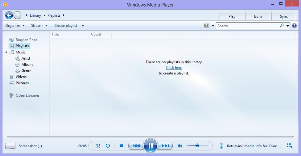 Windows 8 Media Player