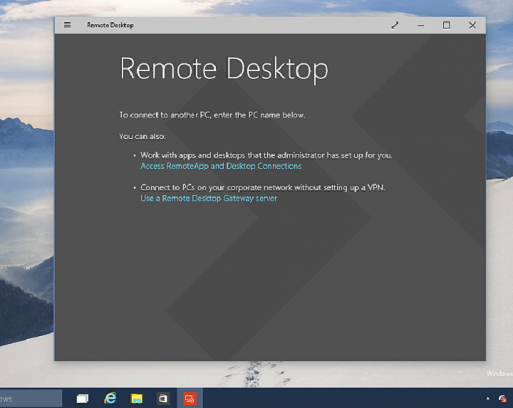 Remote Desktop Windows 10
