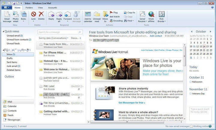 Windows Live Mail 2015