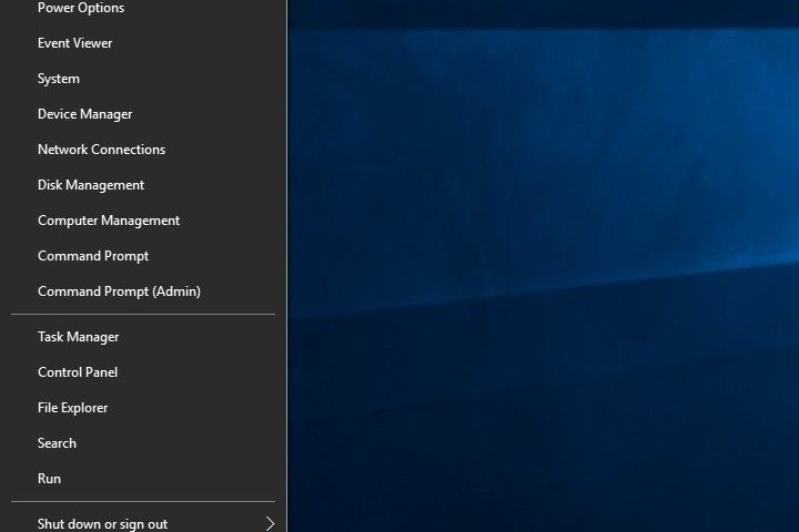 power user menu windows 10