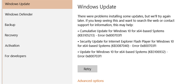 Windows 10 Update Error 0x800703f1 Fix 8448