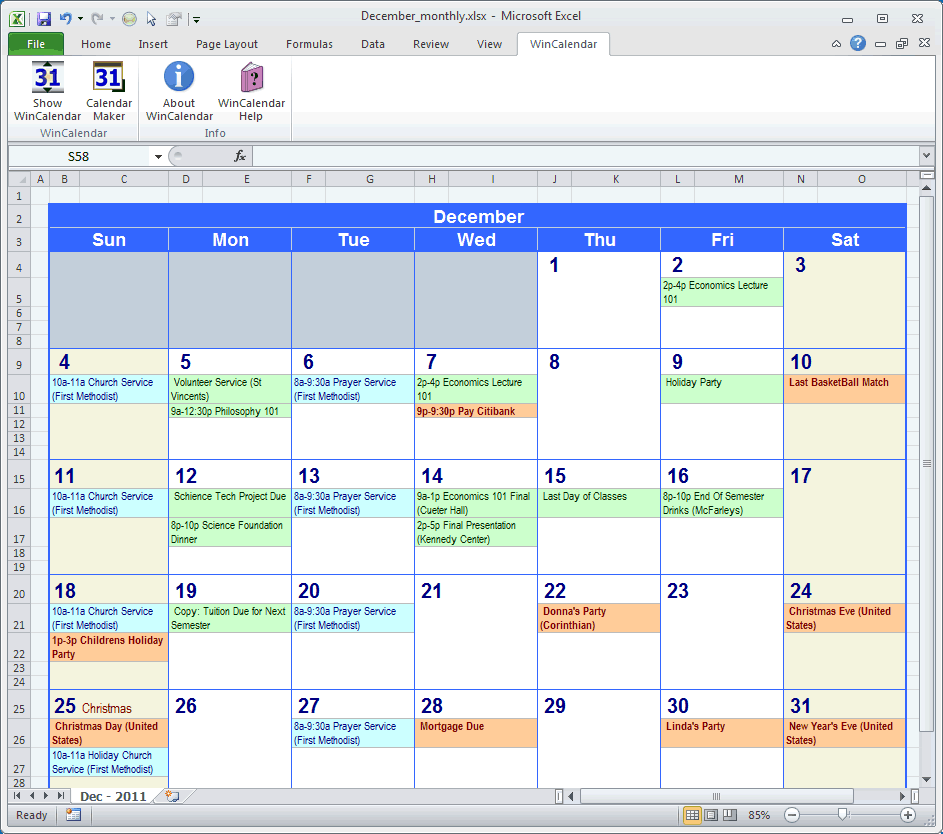 Set up a new calendar with personalized calendar software