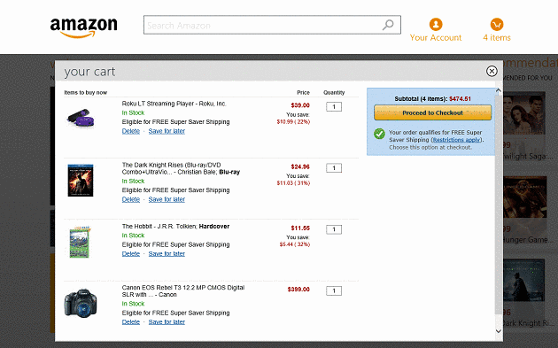 amazon-for-windows-8-review-your-cart