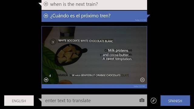 Bing Translator Translates Text in Real Time from Camera