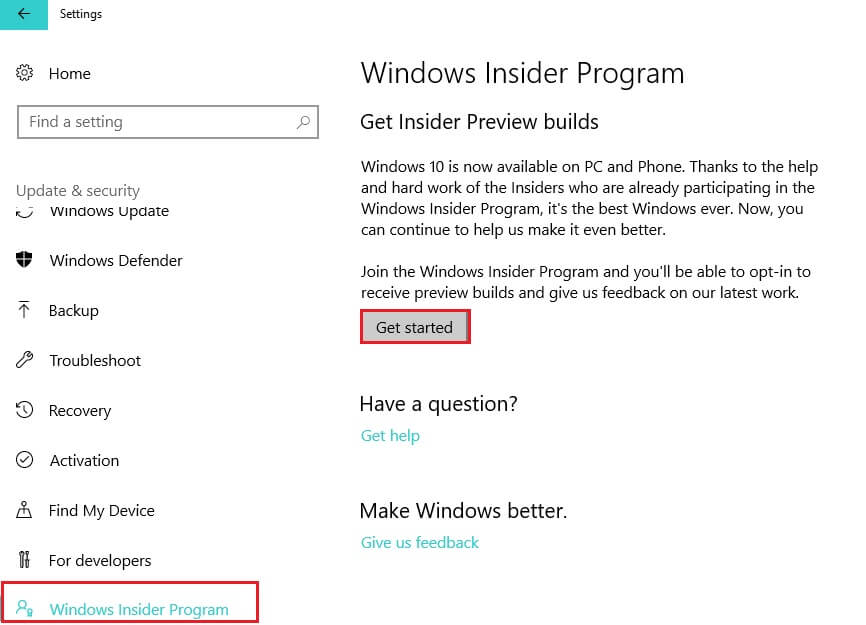 windows insider program