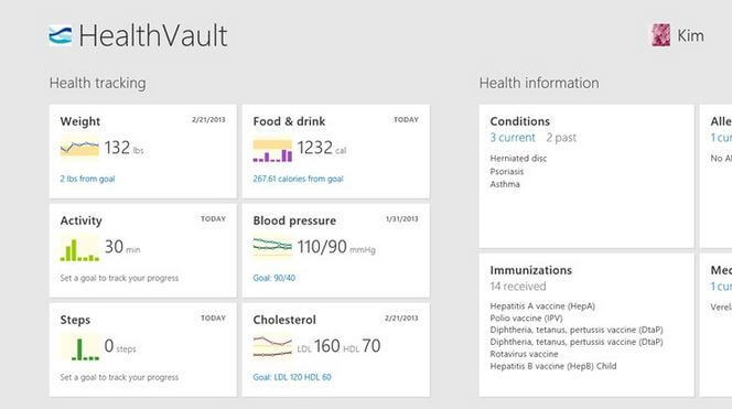 health vault windows 8 app