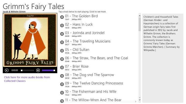 grims fairy tales audiobook windows 8