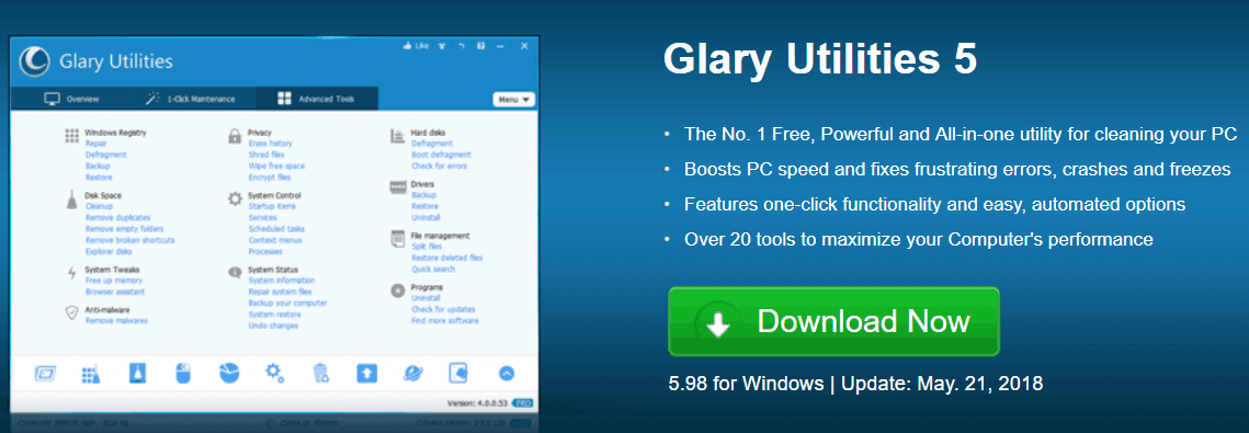 glary utilities windows 10