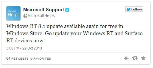 windows 8.1 rt update in store
