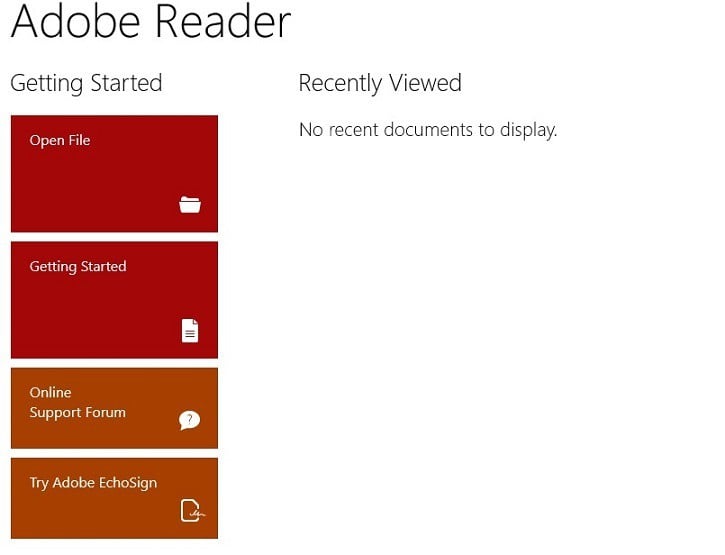 adobe reader touch windows 8.1