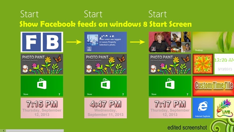 windows 8 live tile facebook