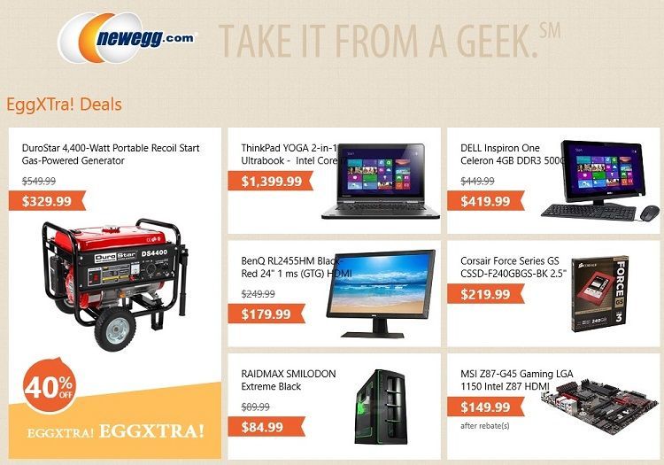 The Windows 8 app Newegg is one of the best looking shopping apps to use from the Windows Store