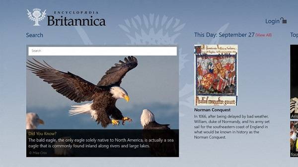 Encyclopaedia Britannica Windows 8 App for School