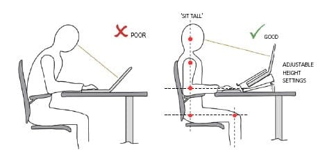 use correct laptop posture