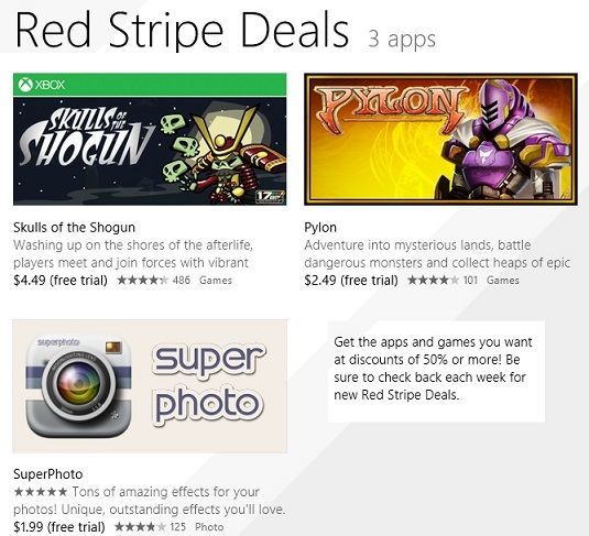 red stripe deals windows 8