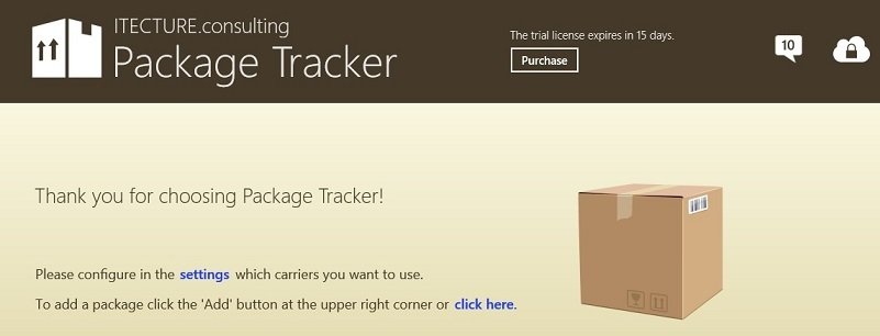 windows 8 package tracker app