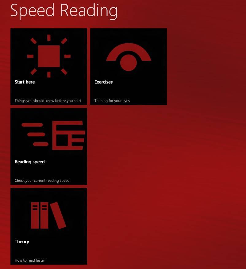 windows 8 speed reading