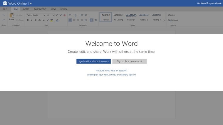 Word Online App for Windows 8.1, 10 Available; Download from Windows Store