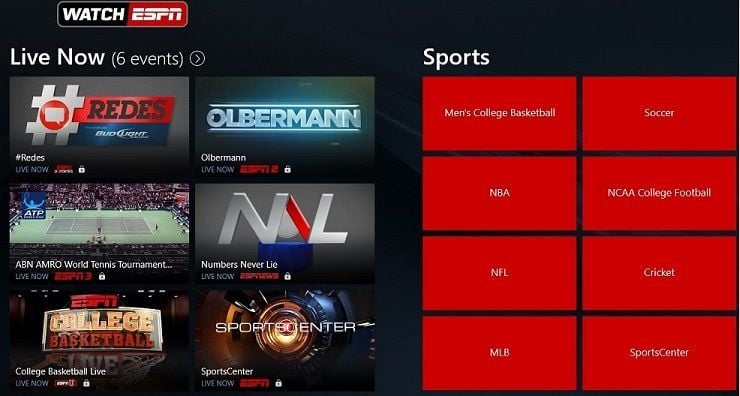 Download WatchESPN App from the Microsoft Store