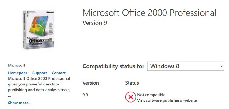 is office xp compatible with windows 10