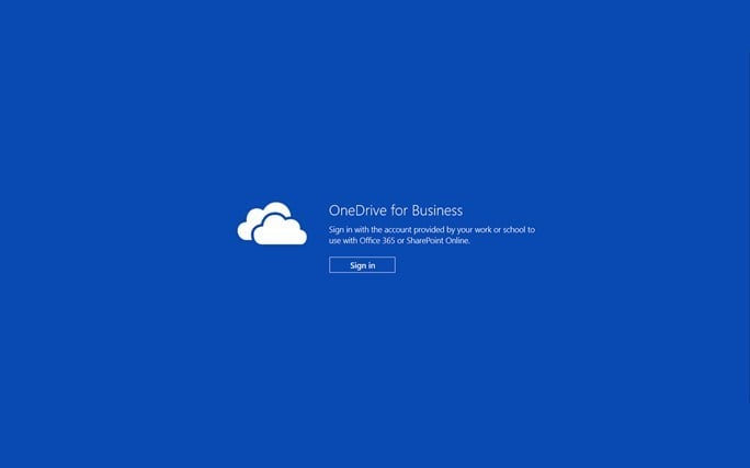 windows 8 app one drive for business