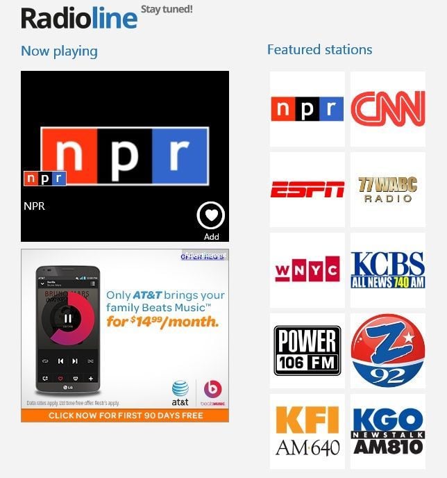 windows 8 radionline app
