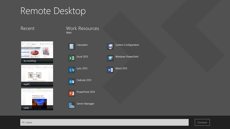 windows 8 remote desktop app