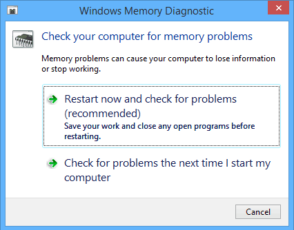 windows 8.1 bsod memory diagnostic utility RAM check