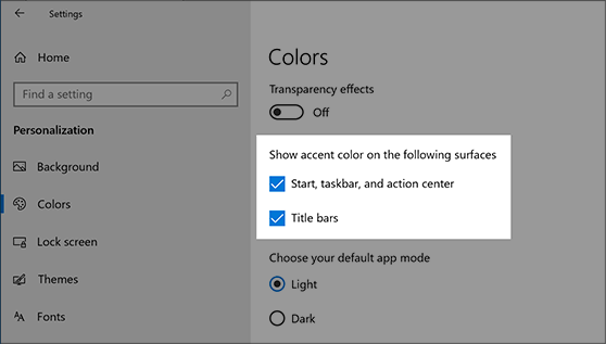 change windows 10 start menu color
