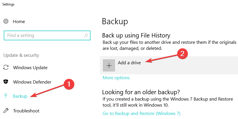 file history backup windows 10