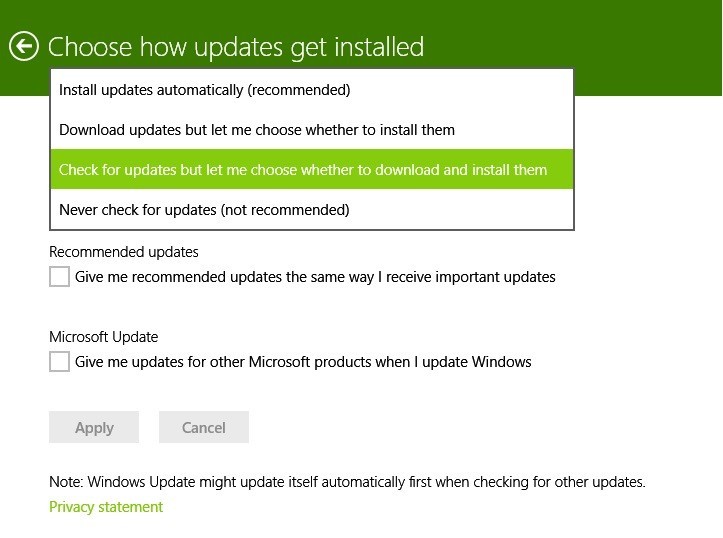 how to install updates windows 8
