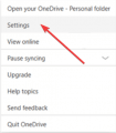 change onedrive sync settings