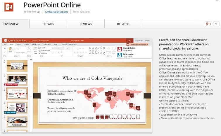 powerpoint online chrome os
