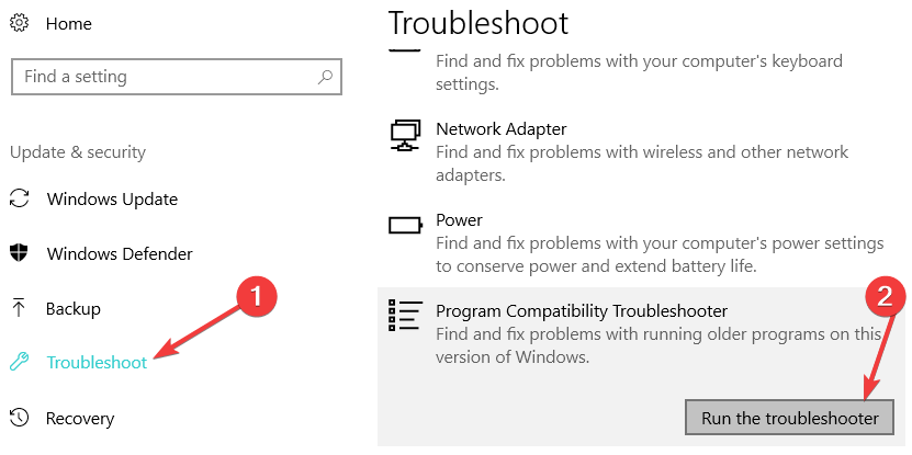run program compatibility troubleshooter