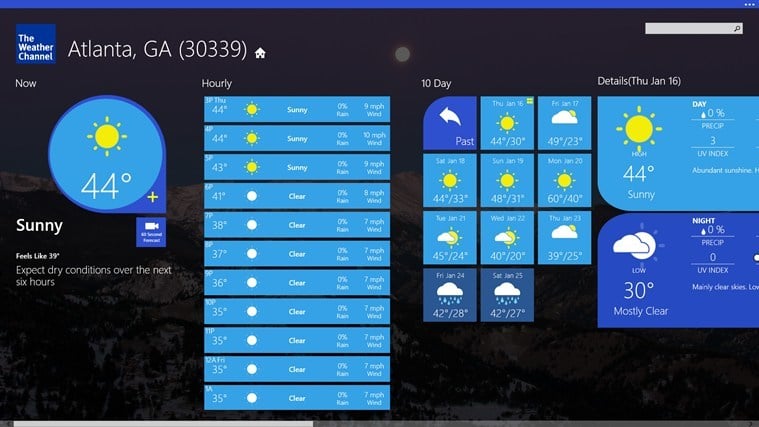 the weather channel app windows 8