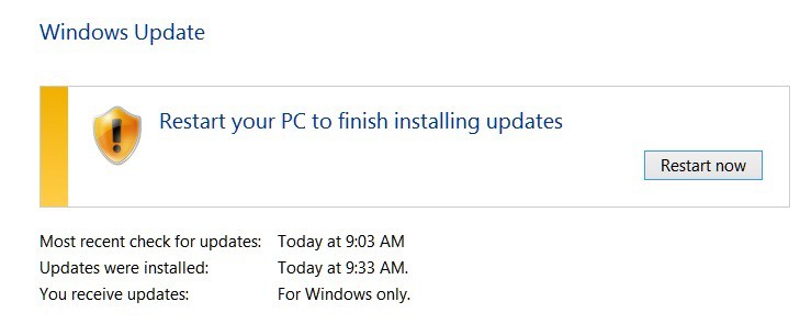 windows 8.1 update install failed