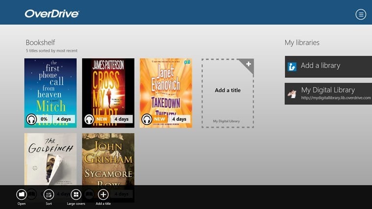 OverDrive Media Console App for Windows 8.1