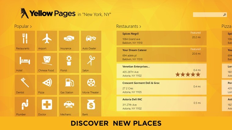 yellow pages app windows 8