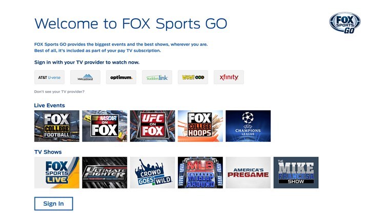 fox sports go app for windows 8