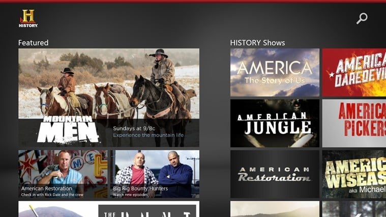 history channel app windows 8