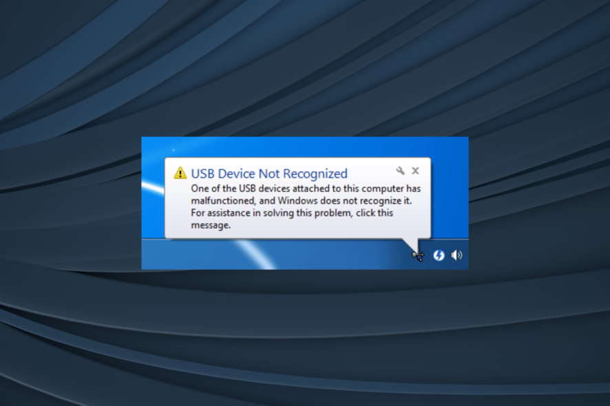 fix usb device not recognized in windows 8