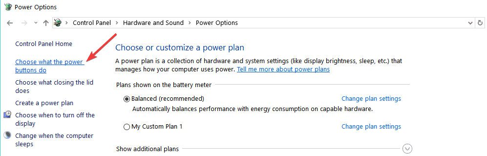 choose what power button does