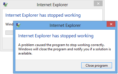 internet explorer 11 crashes windows 7 64 bit