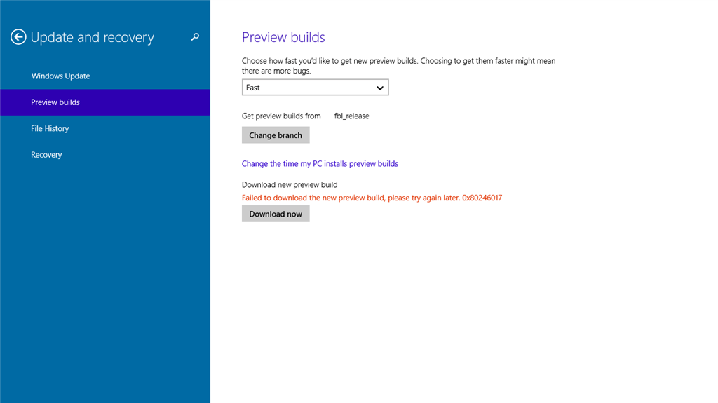 0x80246017 Download Windows 10 Preview Build