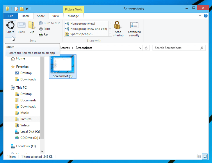 windows 10 share files explorer