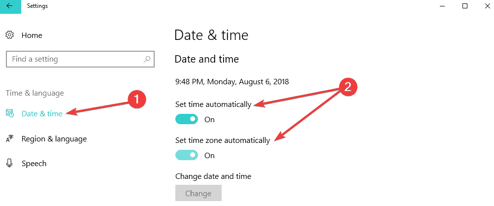 check date time settings