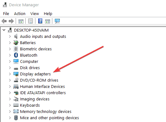 device manager display drivers
