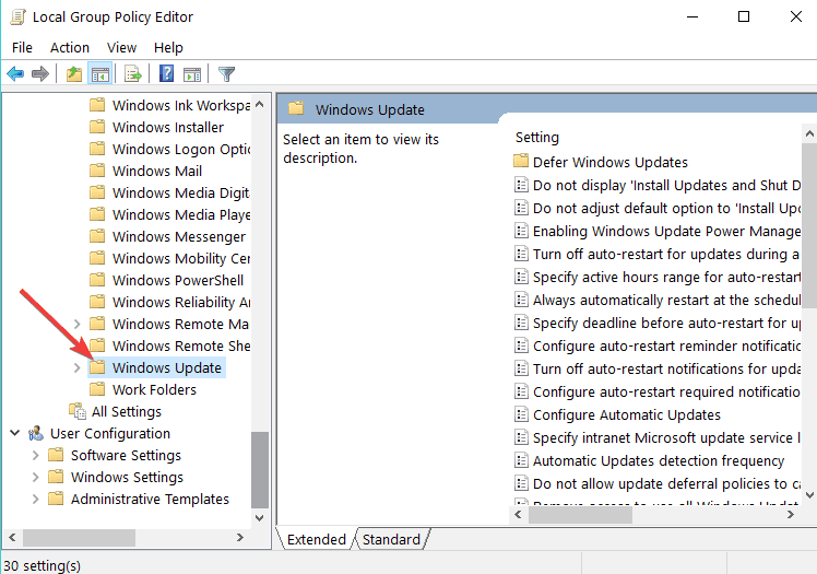 Windows Update-Gruppenrichtlinien-Editor