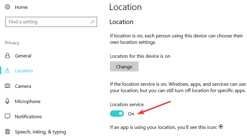 app use location windows 10