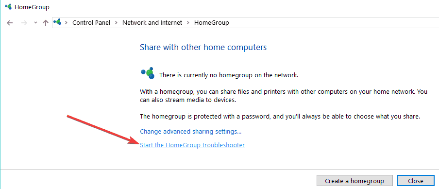 homegroup troubleshooter windows 10